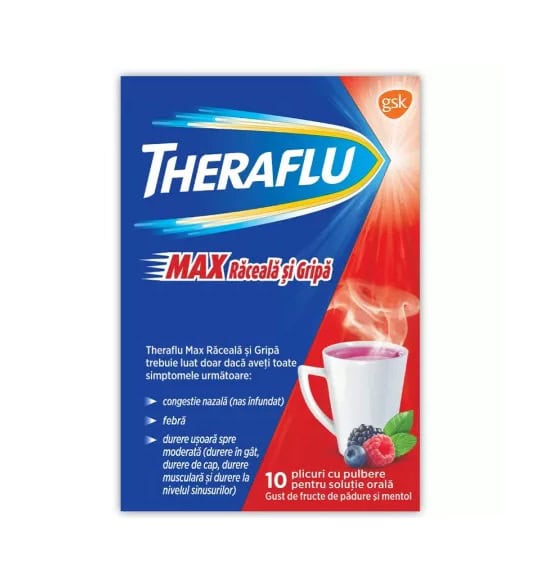 theraflu-max-raceala-si-gripa-1000-mg-10-mg-70-mg-pulbere-pentru-solutie-orala-10-plicuri-gsk-O33341-farmacia-morpheus Theraflu Max Raceala si Gripa, 1000 mg/10 mg/70 mg Pulbere pentru Solutie Orala, 10 Plicuri, Gsk