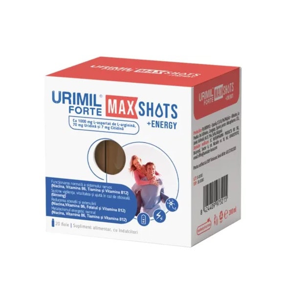 Urimil Forte Max Shots +Energy, 20 Fiole, Naturpharma