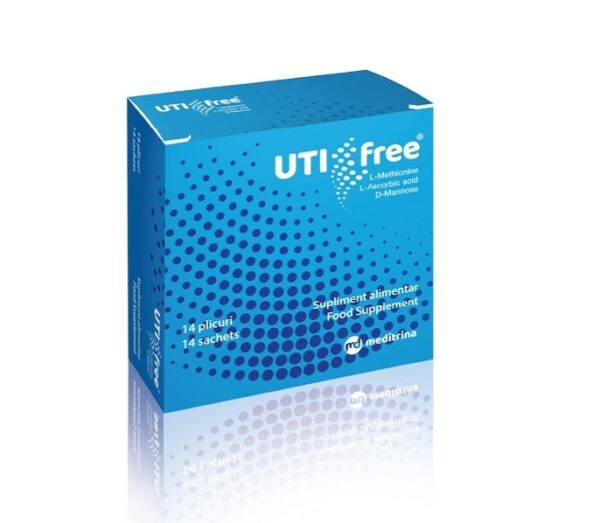 UTI Free - supliment pentru sănătatea tractului urinar, conține L-Metionină, acid L-Aminocaproic și.