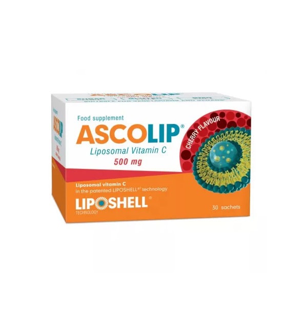 Vitamina C Lipozomala cu Aroma de Cirese, 500 mg, 30 Plicuri, Liposhell