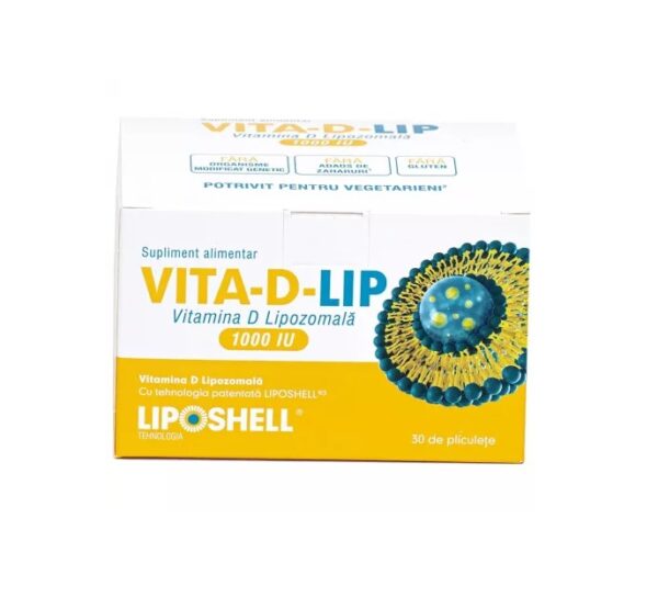 Vitamina D Lipozomala, 1000UI, 30 Plicuri, Liposhell