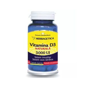 Vitamina D3 Naturala 3000 UI, 60 Capsule, Herbagetica
