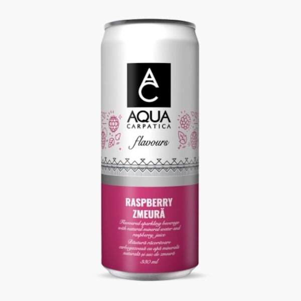 Apa Minerala cu Aroma de Zmeura, 0.33l, Aqua Carpatica
