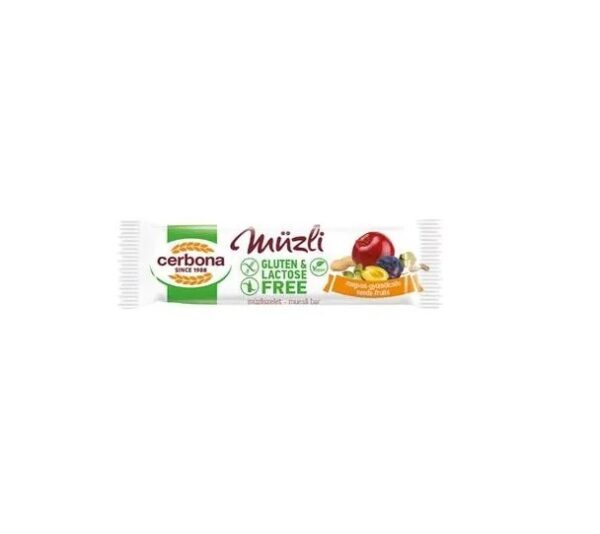 Baton Musli cu Seminte si Fructe Fara Gluten, 35g, Cerbona