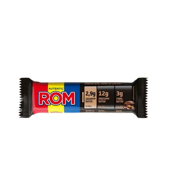 Baton Proteic cu Rom, Cafea si Ciocolata, 41g, ROM