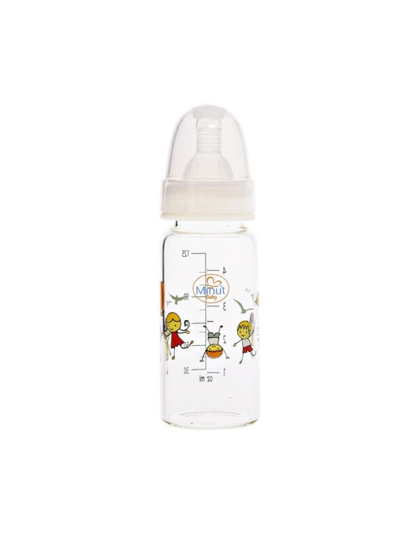 biberon-din-sticla-125ml-minut-baby-O19423-farmacia-morpheus Biberon din Sticla, 125ml, Minut Baby