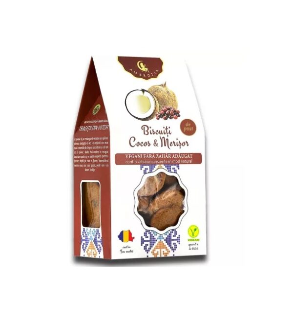 Biscuiti cu Cocos si Merisor, 130 g, Hiper Ambrozia