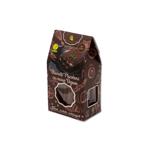 Biscuiti Piscoturi cu Cacao Vegane, 130 g, Hiper Ambrozia
