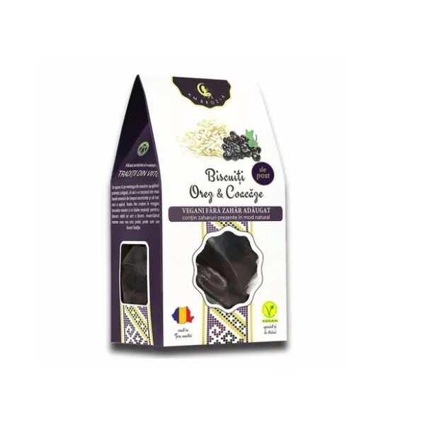 Biscuiti Vegani cu Orez si Coacaze, 130g, Hiper Ambrozia