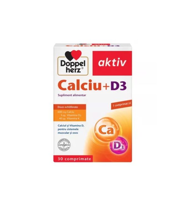 Calciu + D3 Aktiv, 30 Comprimate, Doppelherz