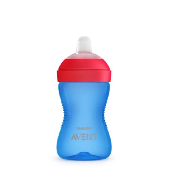 Cana cu Tetina Moale Rezistenta la Muscaturi , +9 Luni, Albastru, 300 ml, SCF802/01, Philips Avent