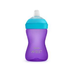 Cana cu Tetina Moale Rezistenta la Muscaturi , +9 Luni, Mov, 300 ml, SCF802/02, Philips Avent