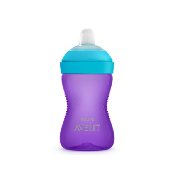 Cana cu Tetina Moale Rezistenta la Muscaturi , +9 Luni, Mov, 300 ml, SCF802/02, Philips Avent