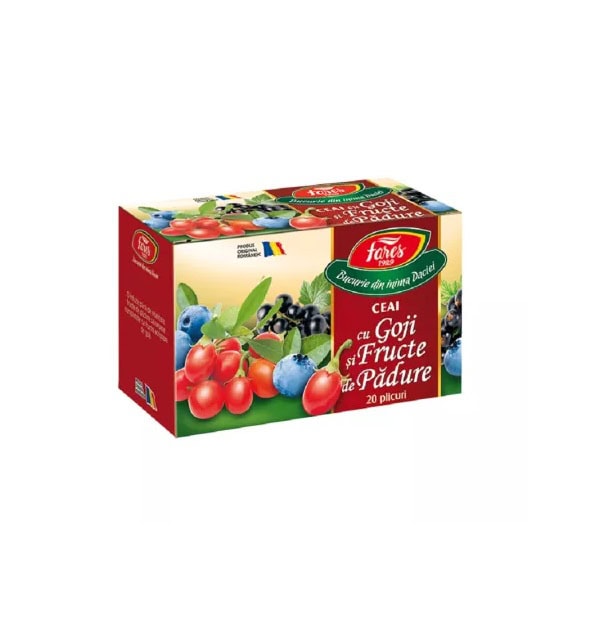 Ceai cu Goji si Fructe de Padure Aromfruct, 20 Plicuri, Fares
