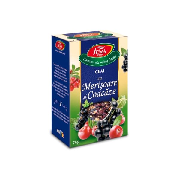 Ceai cu Merisoare si Coacaze, 75 g, Fares