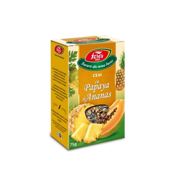 Ceai cu Papaya si Ananas, 75 g, Fares