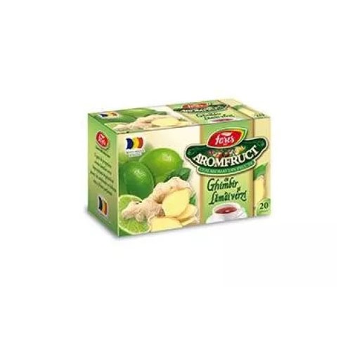 Ceai de Ghimbir si Lamai Verzi Aromafruct, 20 Plicuri, Fares