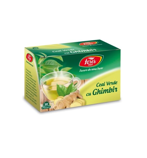 Ceai Verde cu Ghimbir, 20 Plicuri, Fares