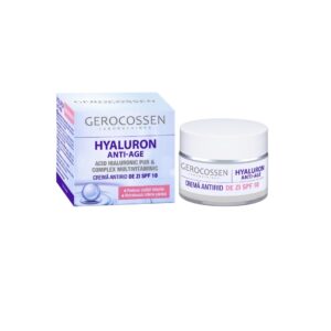 Crema de Zi Antirid cu Acid Hialuronic Pur si Complex de Multivitamine, Filtru UV SPF10, 50 ml, Gerocossen