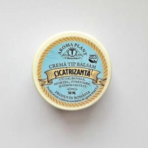 Crema Tip Balsam Cicatrizanta cu Galbenele, Musetel, Sunatoare si Coada Calului, 50 ml, Aroma Plant