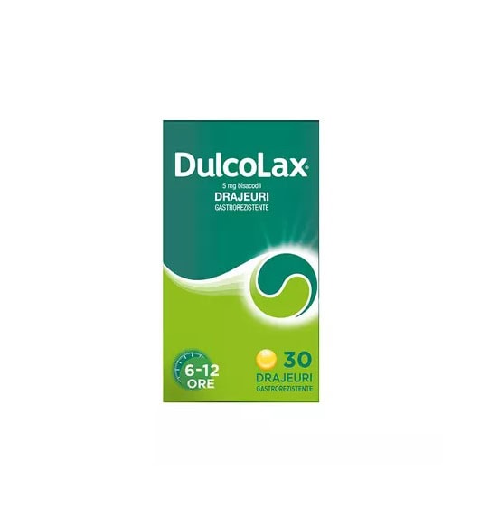 Dulcolax, 5 mg, 30 Drajeuri Gastrorezistente, Sanofi