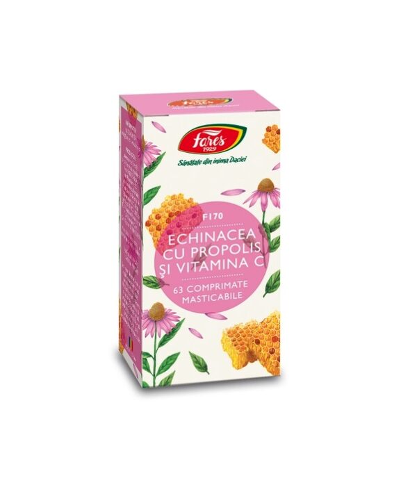 Echinacea cu Propolis si Vitamina C, F170, 60 Comprimate, Fares