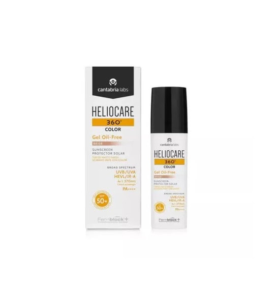 Gel Oil Free cu Pigment de Colorare si SPF 50 Heliocare 360º Color, 50 ml, Beige, Cantabria Labs