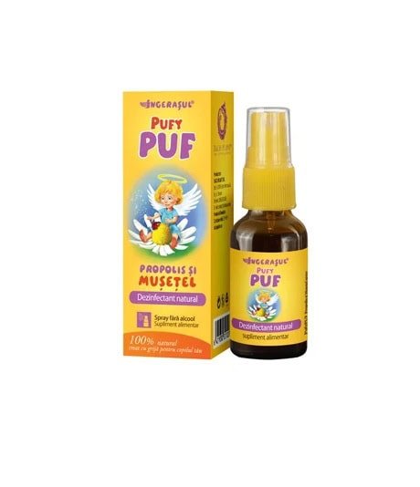 Ingerasul PufyPuf Spray cu Propolis si Musetel, 20 ml, Dacia Plant
