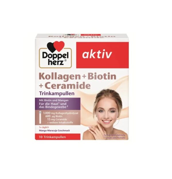 Kollagen + Biotina + Ceramide, 10 Flacoane, Doppelherz