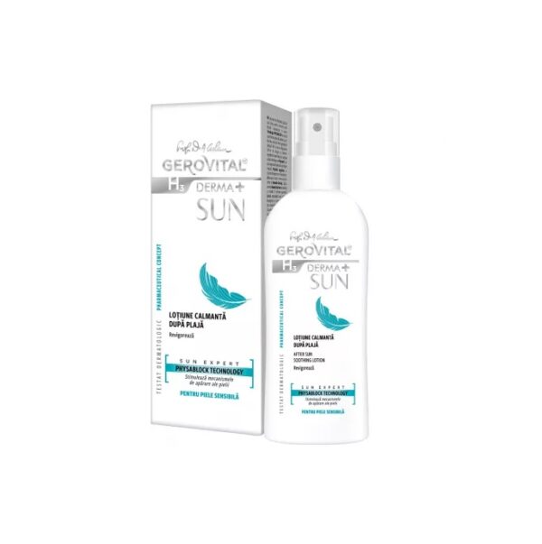 Lotiune Calmanta dupa Plaja H3 Derma+ Sun, 150 ml, Gerovital