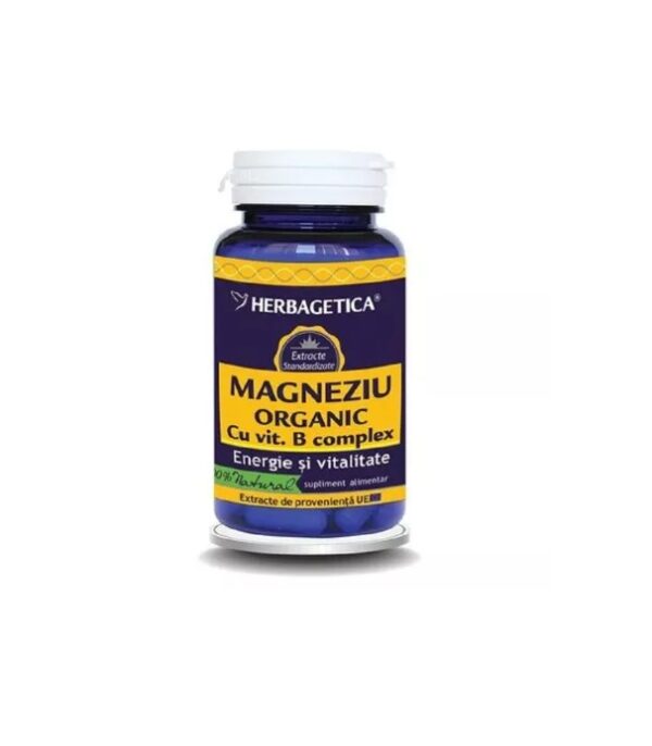 Magneziu Organic cu Vitamina B Complex, 30 Capsule, Herbagetica