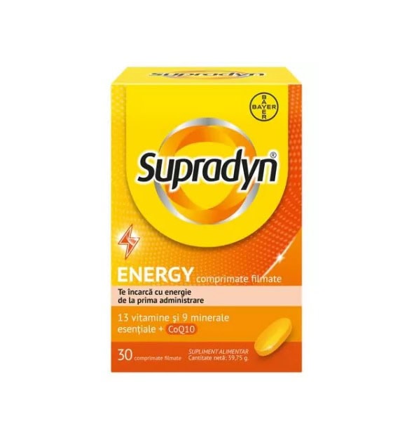 Multivitamine si Minerale Supradyn Energy cu Coenzima Q10, 30 Comprimate, Bayer