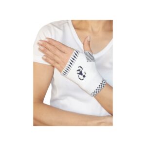 Orteza imobilizare deget Mallet L Orteza de imobilizare pentru deget Mallet, mărimea L, croială albă cu model negru.
