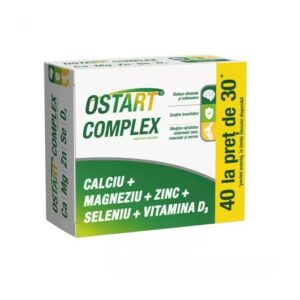 Ostart Complex Ca + Mg + Zn + Se + D3, 40 Comprimate Filmate, Fiterman Pharma