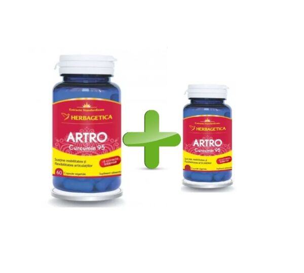 Pachet Artro+ Curcumin 95, 60 + 10 Capsule, Herbagetica