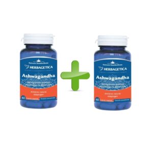 Pachet Ashwagandha, 60 + 60 Capsule, Herbagetica