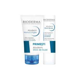 Pachet Crema de Maini Atoderm, 50 ml + Stick de Buze Atoderm, 4 g, Bioderma