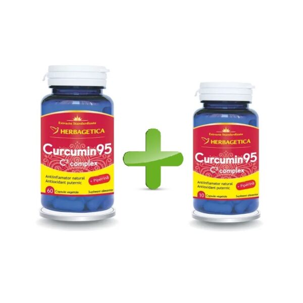 Pachet Curcumin95 + C3 Complex, 60 + 10 Capsule, Herbagetica