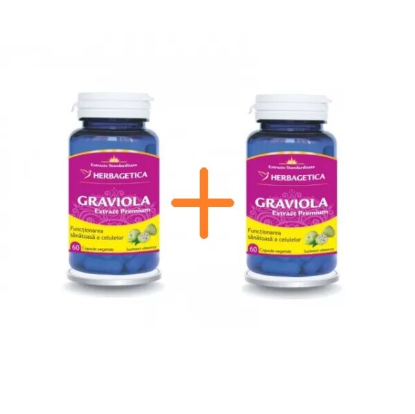Pachet Graviola, 60 + 60 Capsule, Herbagetica