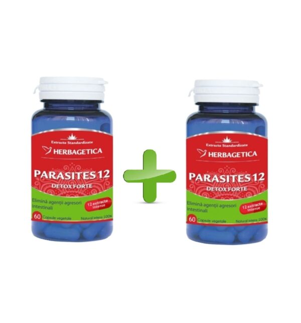 Pachet Parasites 12 Detox Forte, 60 + 60 Capsule, Herbagetica