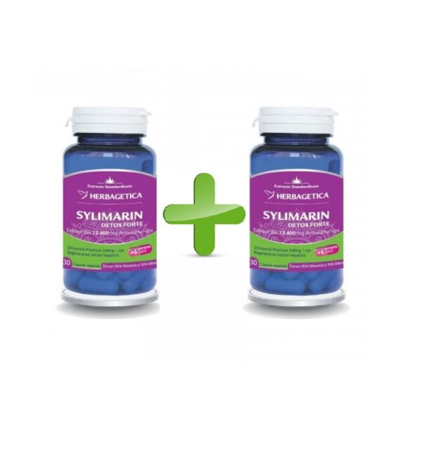 Pachet Sylimarin Detox Forte, 30 + 30 Capsule, Herbagetica