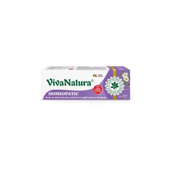 Pasta de Dinti cu Argila si 44 Plante Homeopatic, 50 ml, Vivanatura
