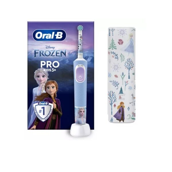 Periuță de Dinți Electrică + Trusă de Călătorie Vitality Pro Kids Frozen, pentru Copii 3+ Ani, Oral-B