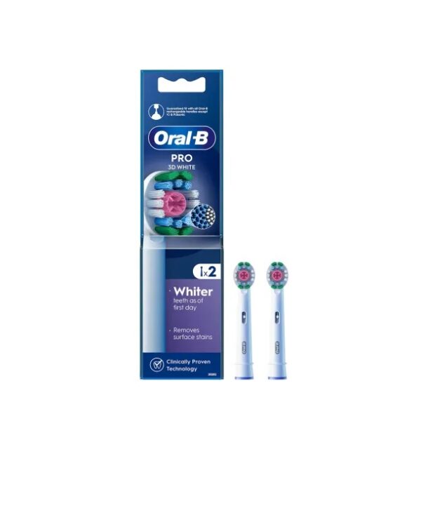 Rezerve Periuta de Dinti Electrica Pro 3D White, 2 Bucati, Oral-B