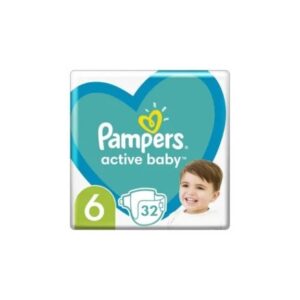 Scutece Active Baby Marimea 6 pentru 13-18kg, 32 Bucati, Pampers