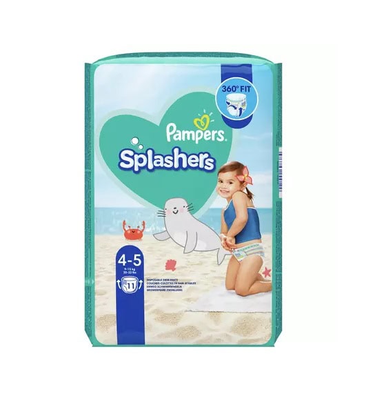 Scutece pentru Baie Splashers, Nr. 4-5, 9-15 kg, 11 Bucati, Pampers