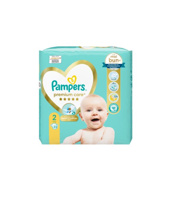 Scutece Premium Care Marimea 2, 4-8 kg, 23 Bucati, Pampers
