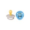 Set 2 Suzete Colour Latex, Tetina Rotunda, 0 Luni+, Mushroom/Breeze, BIBS