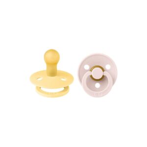 set-2-suzete-colour-latex-tetina-rotunda-6-luni-pale-butter-petal-bibs-O40301-farmacia-morpheus Set 2 Suzete Colour Latex, Tetina Rotunda, 6 Luni+, Pale Butter/Petal, BIBS