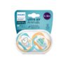 Set 2 Suzete Ultra Air SCF080/07, Ortodontica, 6-18 Luni, Albastru/Galben, Philips Avent